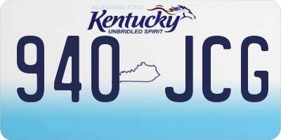 KY license plate 940JCG