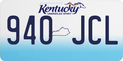 KY license plate 940JCL