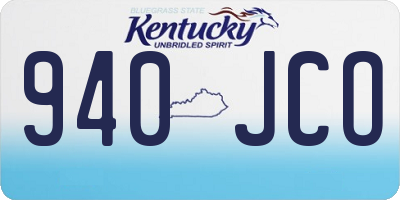 KY license plate 940JCO