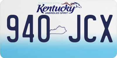 KY license plate 940JCX