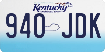 KY license plate 940JDK