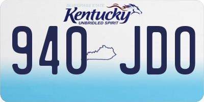 KY license plate 940JDO