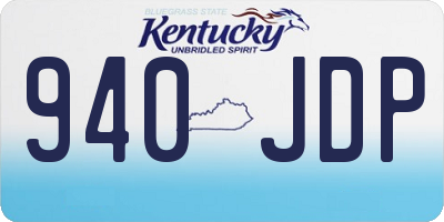 KY license plate 940JDP