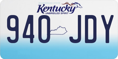 KY license plate 940JDY