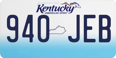 KY license plate 940JEB
