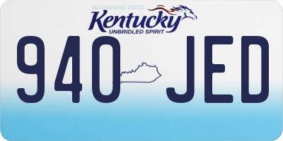 KY license plate 940JED