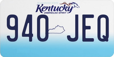 KY license plate 940JEQ