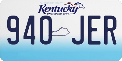 KY license plate 940JER