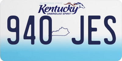 KY license plate 940JES