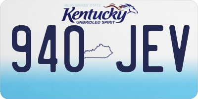 KY license plate 940JEV