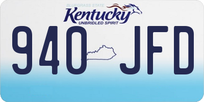 KY license plate 940JFD