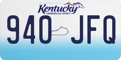 KY license plate 940JFQ