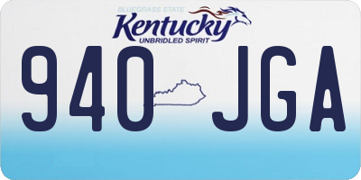 KY license plate 940JGA