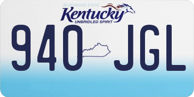 KY license plate 940JGL