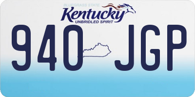 KY license plate 940JGP
