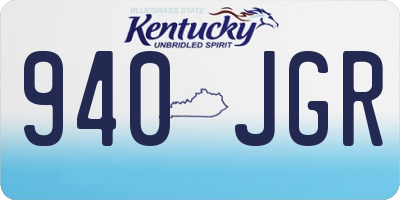 KY license plate 940JGR