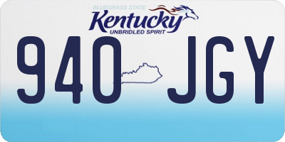 KY license plate 940JGY