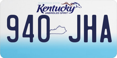KY license plate 940JHA