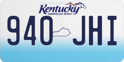 KY license plate 940JHI