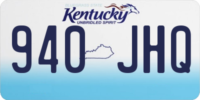 KY license plate 940JHQ