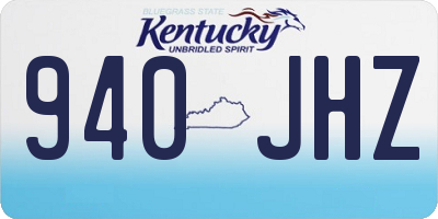 KY license plate 940JHZ