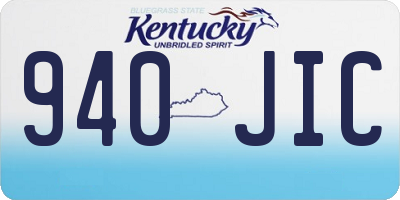 KY license plate 940JIC