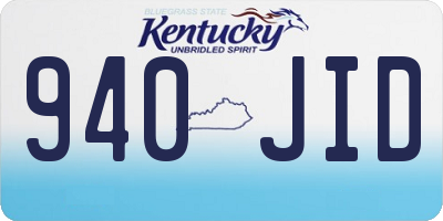 KY license plate 940JID