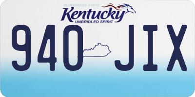KY license plate 940JIX