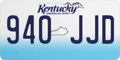 KY license plate 940JJD