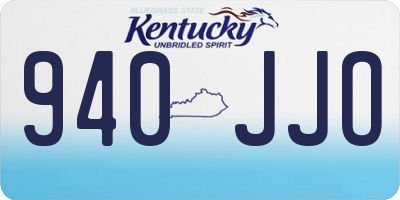 KY license plate 940JJO