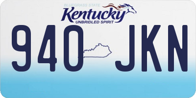 KY license plate 940JKN