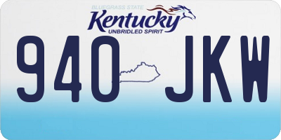 KY license plate 940JKW