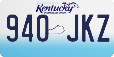 KY license plate 940JKZ