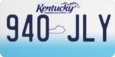KY license plate 940JLY
