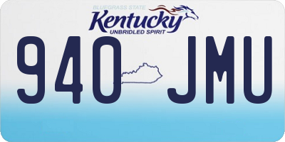 KY license plate 940JMU