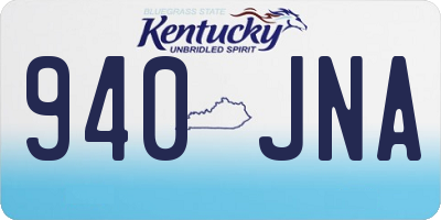 KY license plate 940JNA