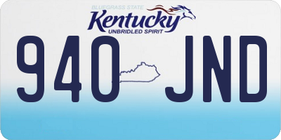 KY license plate 940JND