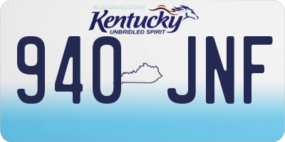 KY license plate 940JNF