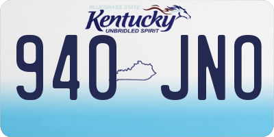 KY license plate 940JNO