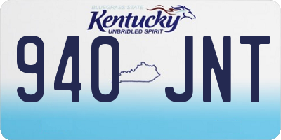 KY license plate 940JNT