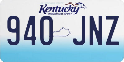KY license plate 940JNZ