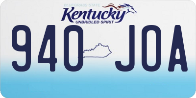 KY license plate 940JOA