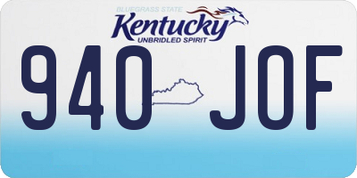 KY license plate 940JOF