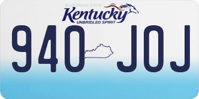 KY license plate 940JOJ