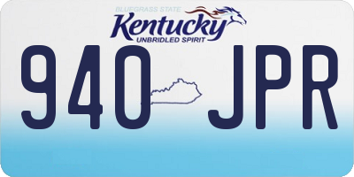 KY license plate 940JPR