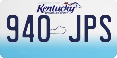 KY license plate 940JPS