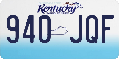 KY license plate 940JQF