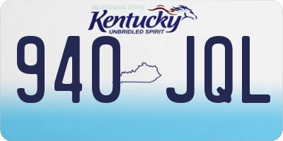 KY license plate 940JQL