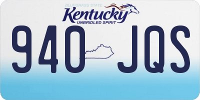 KY license plate 940JQS