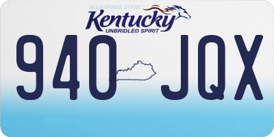 KY license plate 940JQX